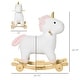 preview thumbnail 4 of 7, Qaba Rocking Horse, 2 in 1 Kids Ride on Horse, Rolling Unicorn Animal Rocker with Sound, Wooden Base, Pedal, Grip Handle
