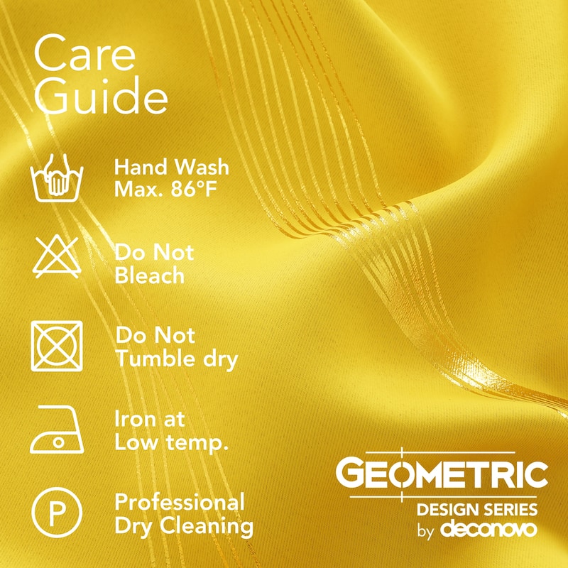 Deconovo Gold Wave 52 Width Curtain (2 Panel)