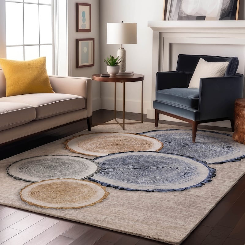 Premium Washable Super Soft Modern Grain Mayfield Rug - Beige - 3' x 5' - Rectangle