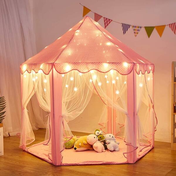 Kids Play House W Little Star Lights Girls Hexagon Indoor Play Tent On Sale Overstock 31589824 Free shipping on orders of $35+ and save 5% every day with your target redcard. usd