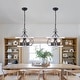 preview thumbnail 5 of 24, Chichoice 16" Drum 5 - Light Farmhouse Wood Chandelier, Height Adjustable Pendant Light for Kitchen Island