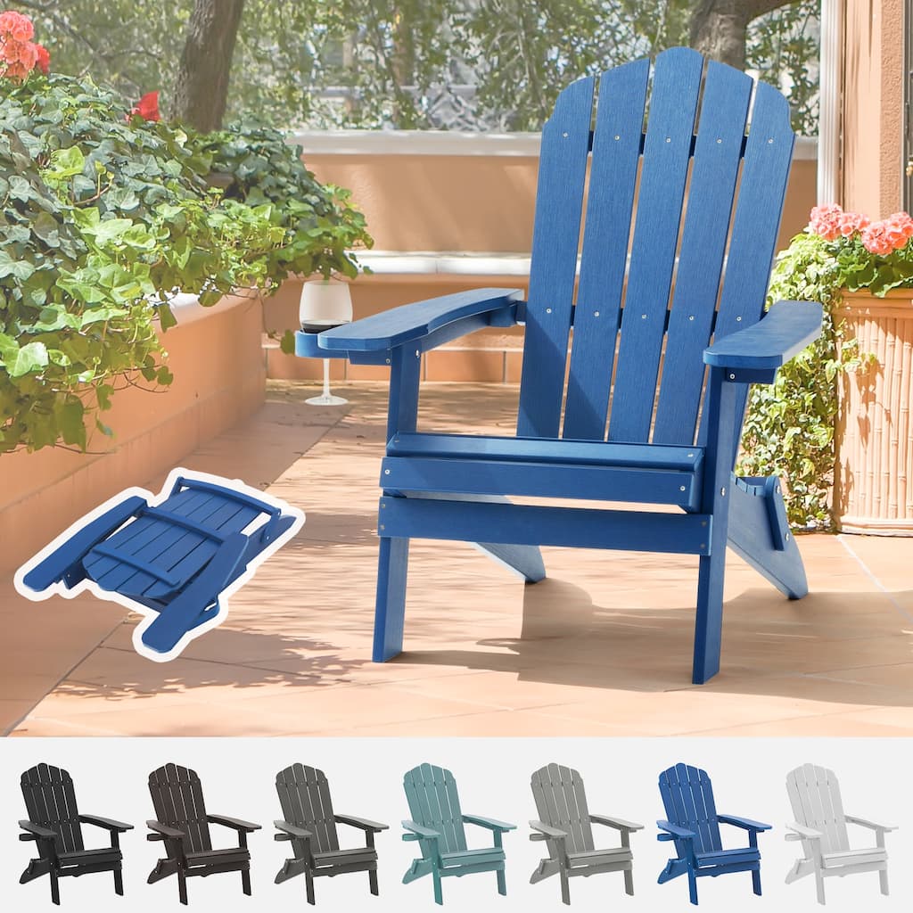Bonosuki Folding Adirondack Chair Patio Outdoor Plastic Fire Pit Chair