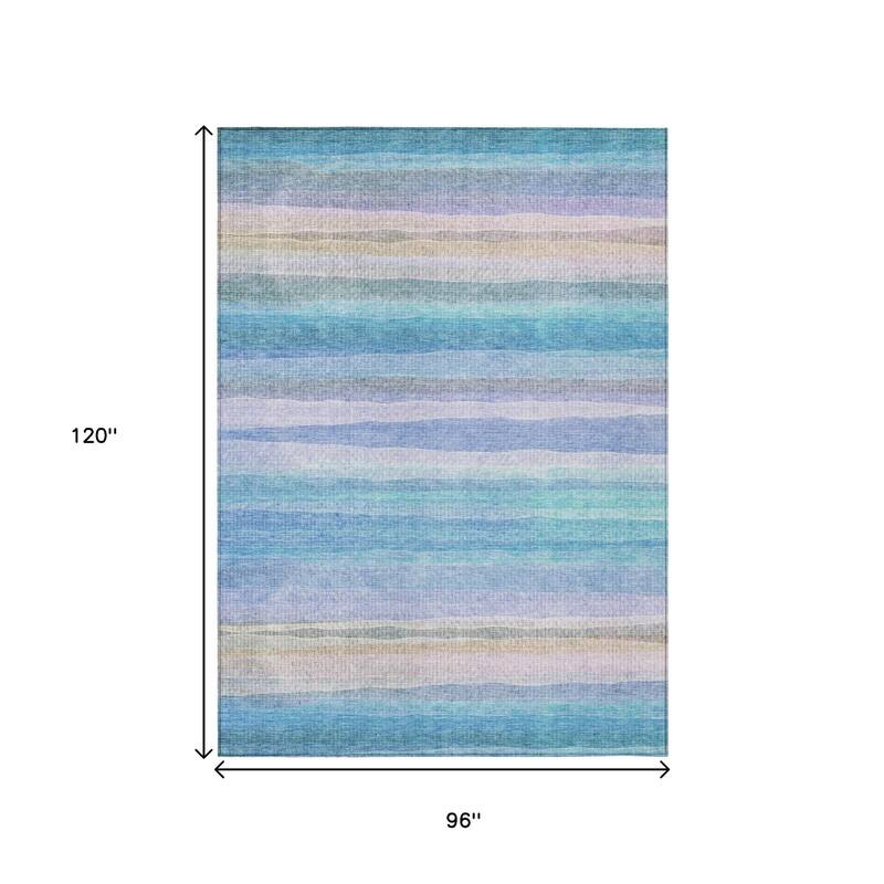 HomeRoots Striped Transitional Rectangle Outdoor Rug