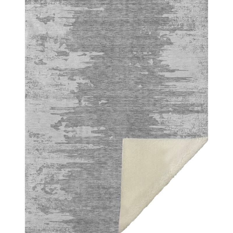 Premium Machine Washable Abstract Contemporary Sherpa Throw Blanket