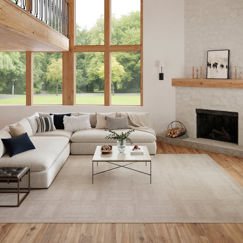 Nourison Nordic Indoor only Cream / Ivory Abstract Area Rug