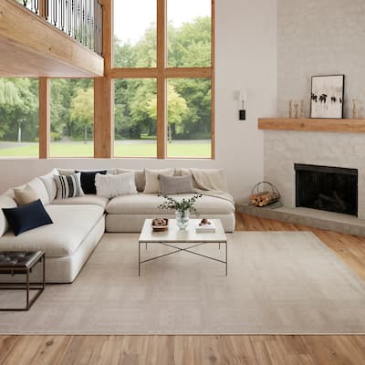 Nourison Nordic Indoor only Cream / Ivory Abstract Area Rug