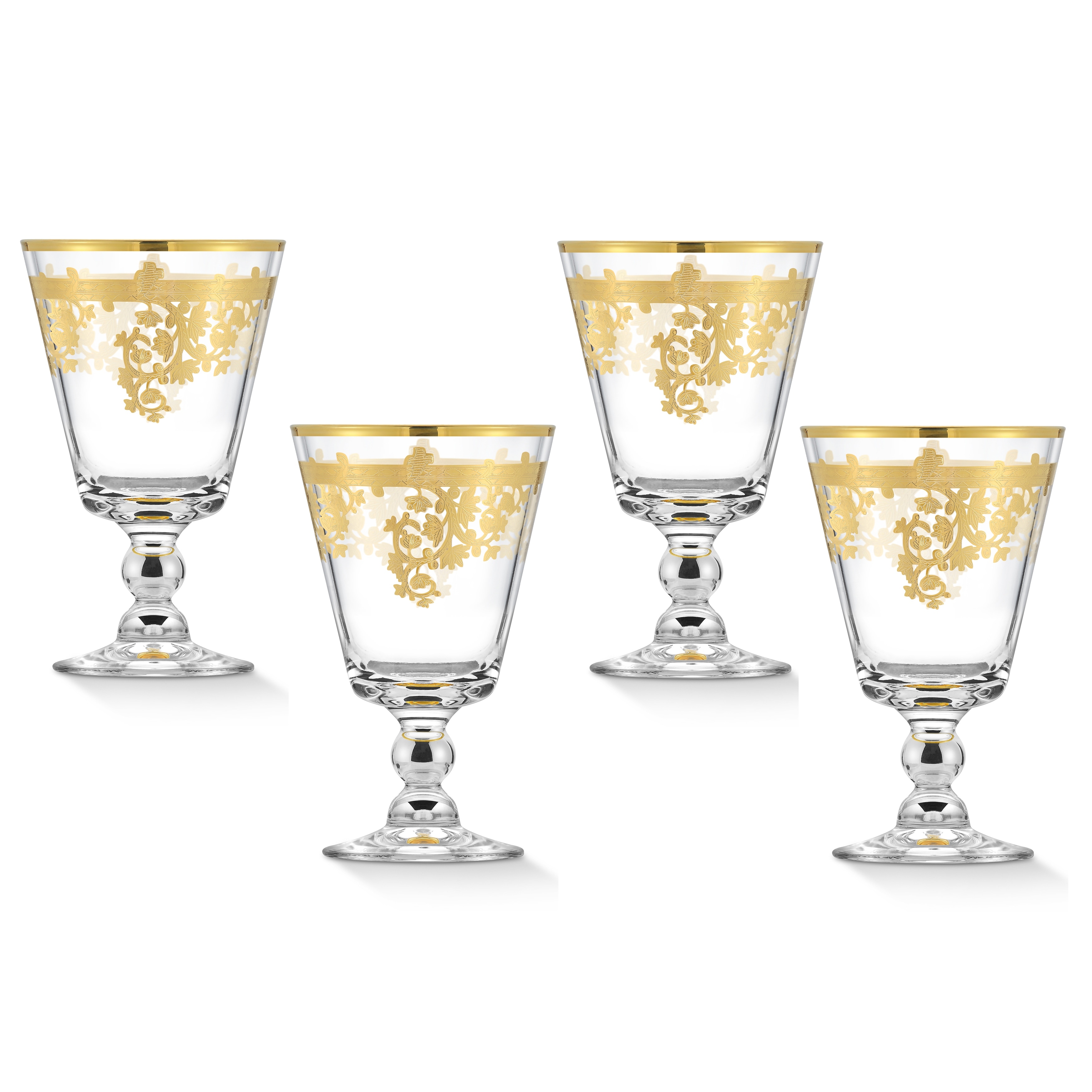 Lorren Home Trends 10 oz. Gold Amber Highball Glass (Set of 6)