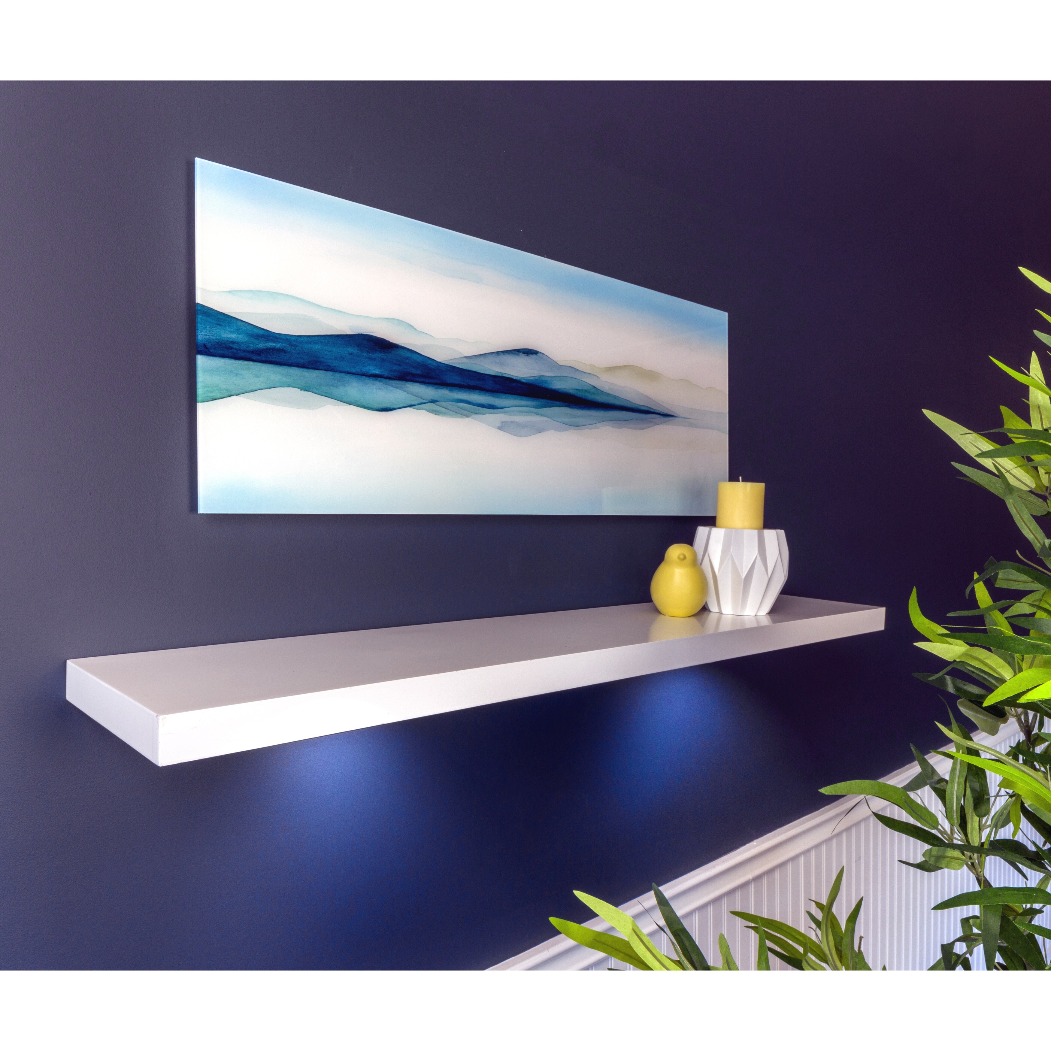 Matte Finish 24 kieragrace Stockholm Aberg Floating Shelf w//LED Light Black