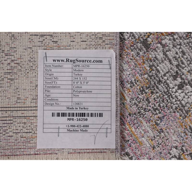 Purple Art & Craft Turkish Area Rug Machine Made Floral Carpet - 5'0" x 8'0"