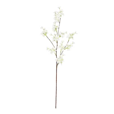 Set of 6 Cream White Artificial Cherry Blossom Flower Stem Spray 34in - 34" L x 8" W x 3" DP