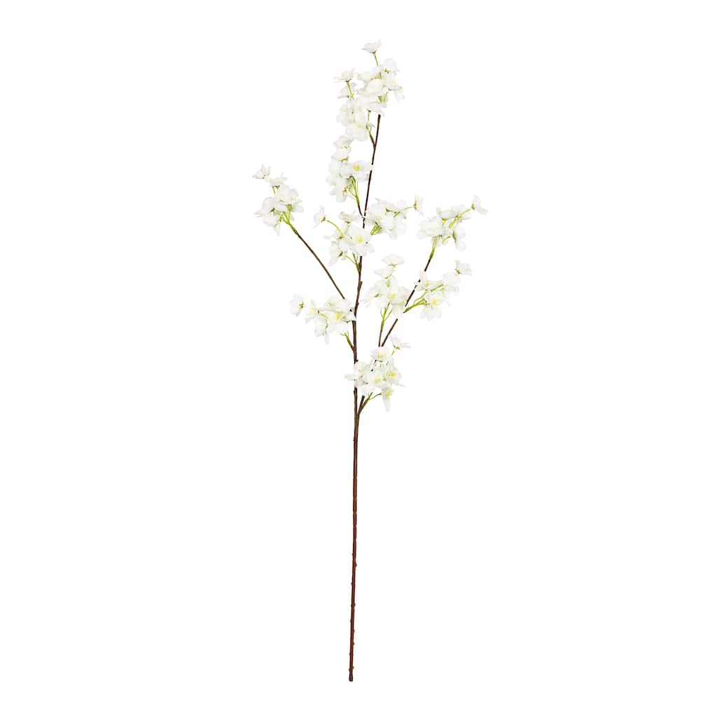 Set of 6 Cream White Artificial Cherry Blossom Flower Stem Spray 34in - 34" L x 8" W x 3" DP
