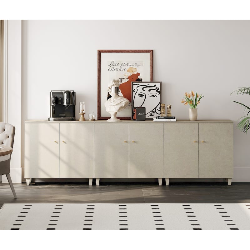 Buffet Cabinet with 3 Compartments for Dining Room, 32.4"H Sideboard