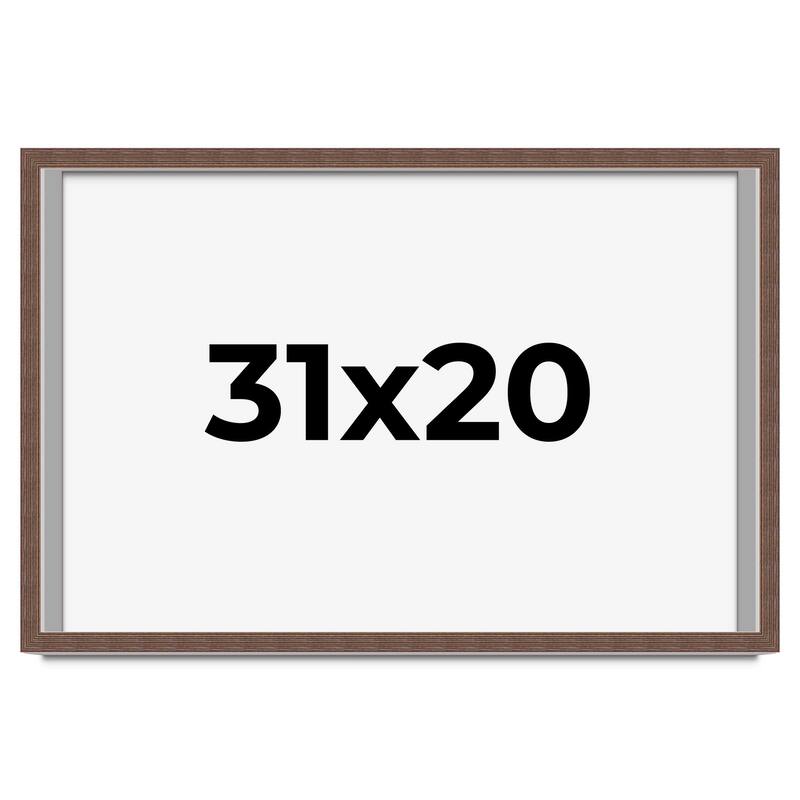 31x20 Shadow Box Frame Brown | 1.125 inches Deep Real Wood Rustic