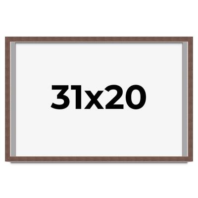 31x20 Shadow Box Frame Brown | 1.125 inches Deep Real Wood Rustic