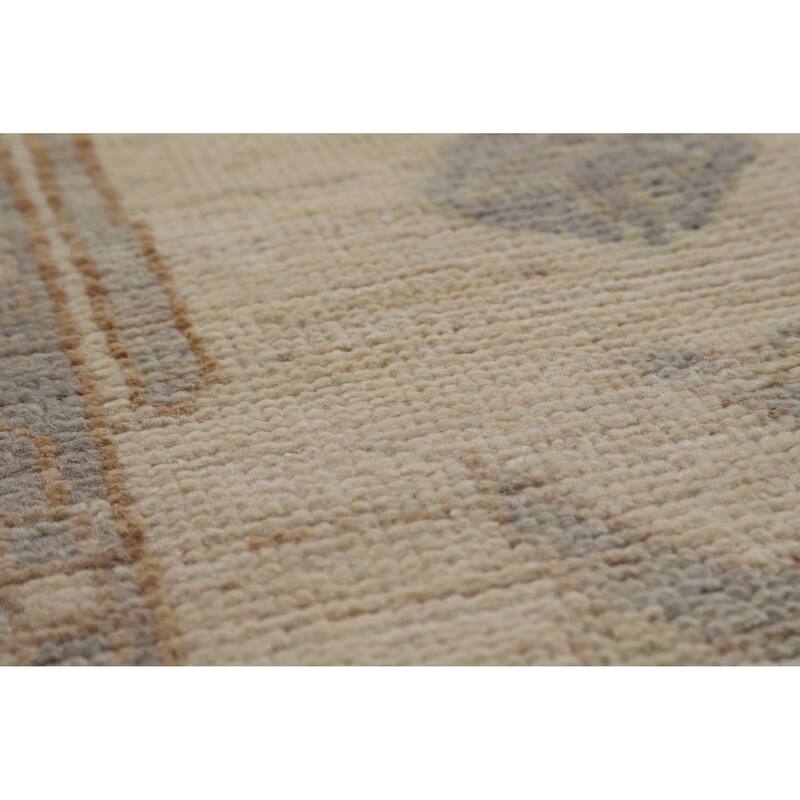 Hand Knotted Oriental 100% Wool Carpet Transitional All-Over Greys & Charcoal Oushak Area Rug - 12' 4'' X 9' 2''