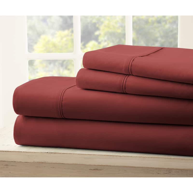 Soft Essentials Ultra-soft 4-piece Bed Sheet Set - Twin - Burgundy