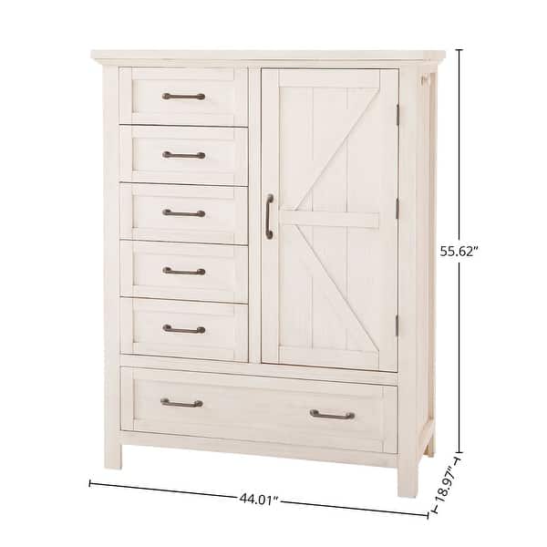 Westfield 44" Wide Traditional Chifforobe, Brushed White