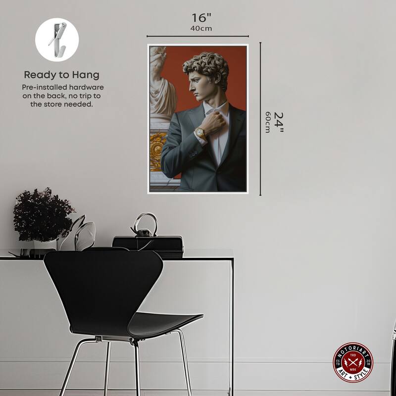 Notoriart Sculpture With Style Framed Men Style 1 Piece Canvas Wall Art