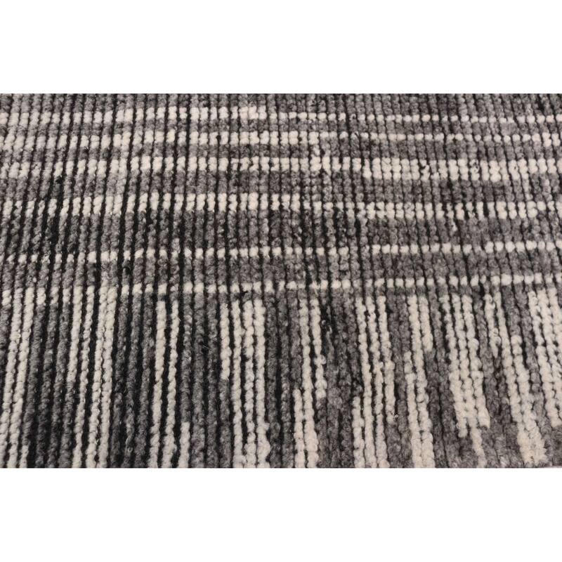 ECARPETGALLERY Hand-knotted Tangier Dark Grey Wool Rug - 5'1 x 7'11