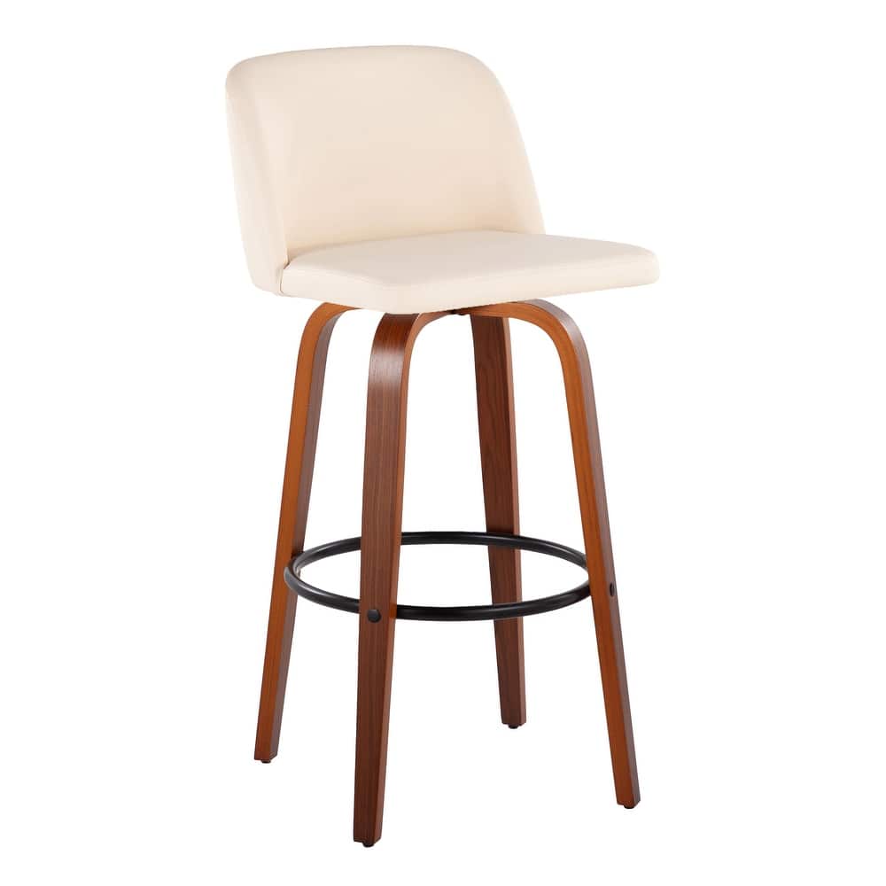 Carson Carrington Vallberga 30" Fixed-Height Bar Stool with Walnut Wood Base (Set of 2)