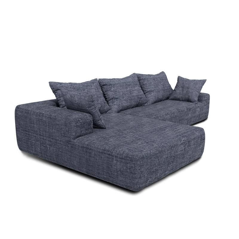 Momei L-Shaped Sofa - High-Density Foam with Spring, Multiple Cushions, Living Room