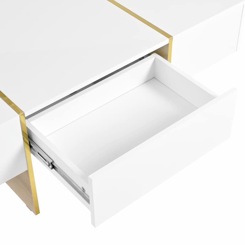 47.2" x 31.4" Minimalist High Gloss Coffee Table