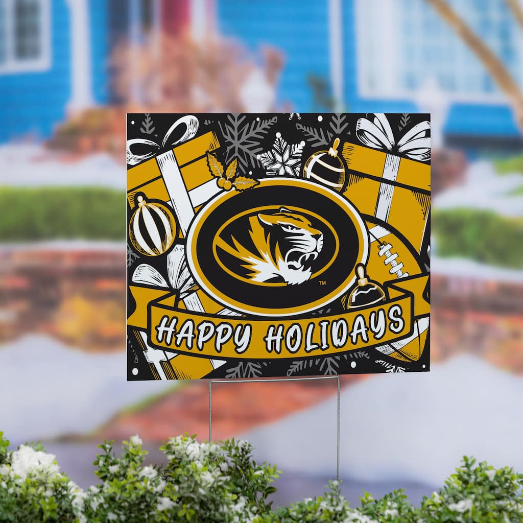 University of Missouri Yard Sign, Happy Holidays - 24" x 18"