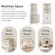 preview thumbnail 6 of 26, GDFStudio - Tall Corner Cabinet with Doors and Open Shelves, Space-Saving Storage Cabinet