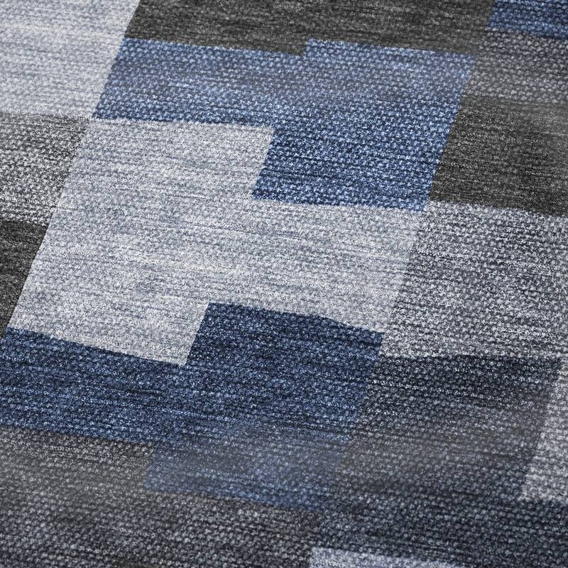 Premium Machine Washable Modern Blocks Sherpa Throw Blanket