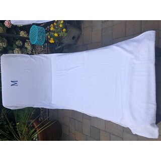Turkish Cotton Monogrammed Towel Cover with pockets for Standard Size Chaise Lounge Chair