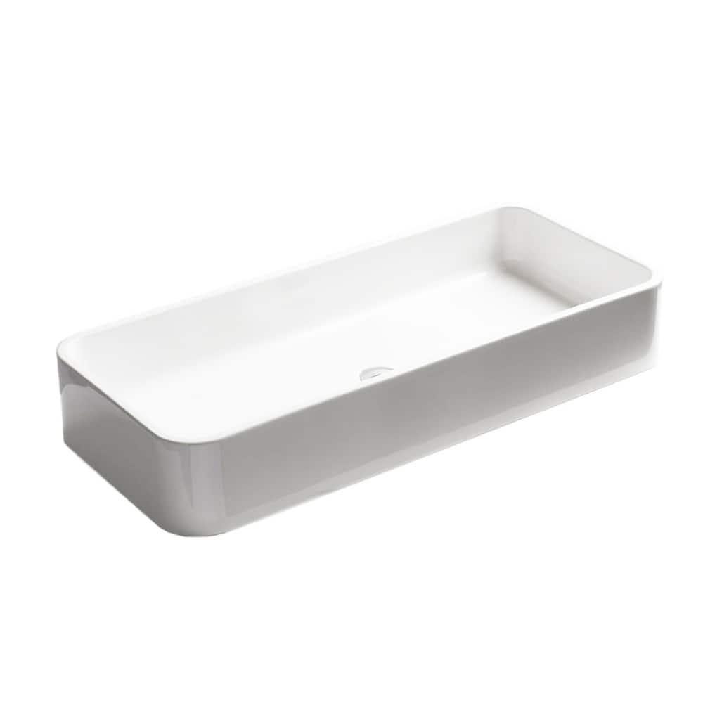 WS Bath Collections Cosa 39-3/8" Rectangle Ceramic Vessel Bathroom