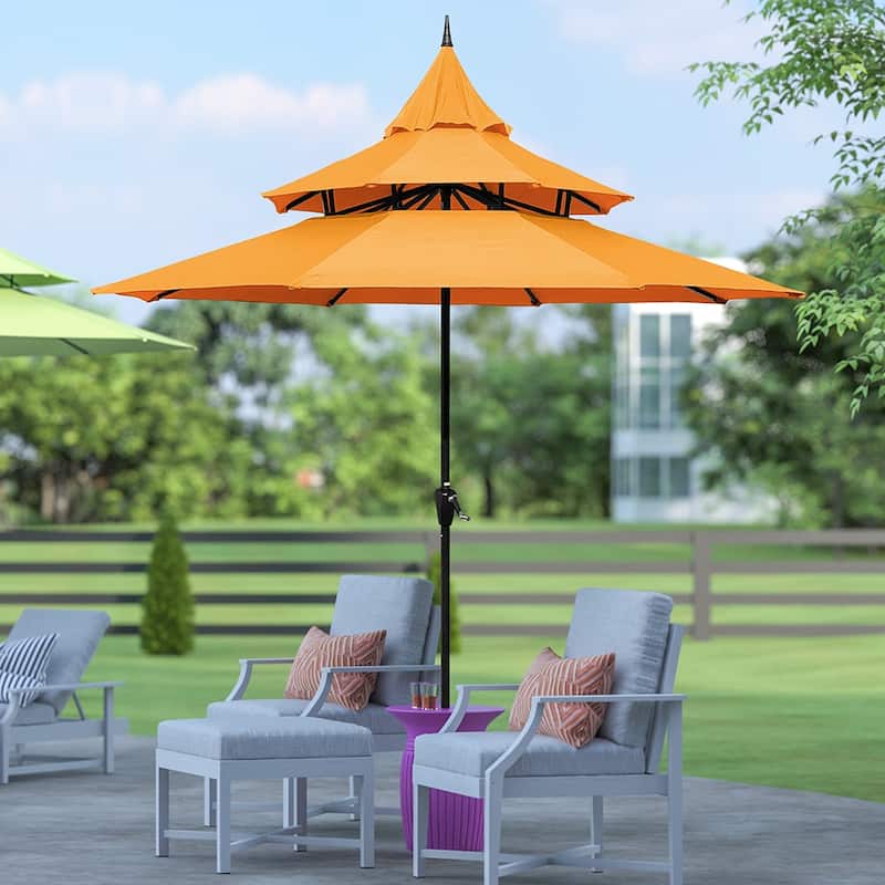 Maypex 9-foot Pagoda Market Umbrella - Orange