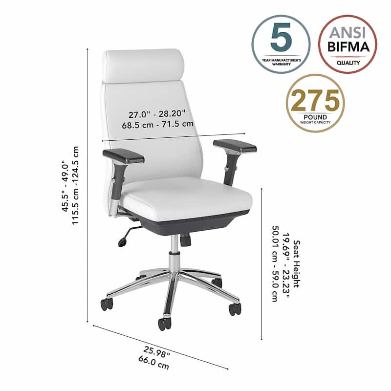 Bush Business Metropolis High Back Leather Executive Office Chair