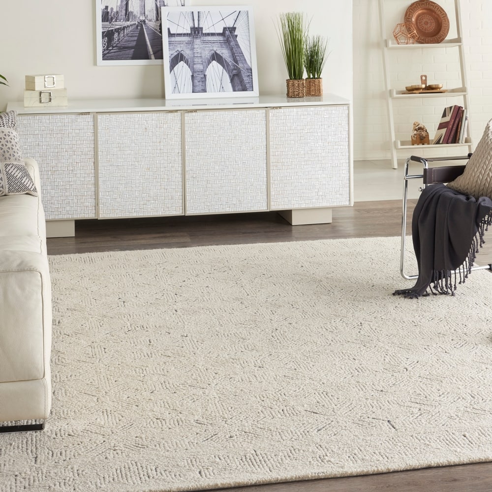 Nourison Vail Geometric Textured Wool Area Rug