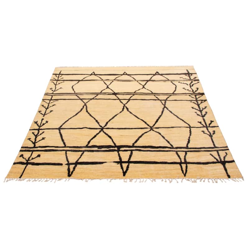 ECARPETGALLERY Hand-knotted Pak Finest Marrakesh Cream Wool Rug - 8'6 x 9'6