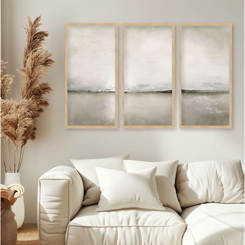 "Sunlight Bay" Set of Three Framed Textured Wall Art