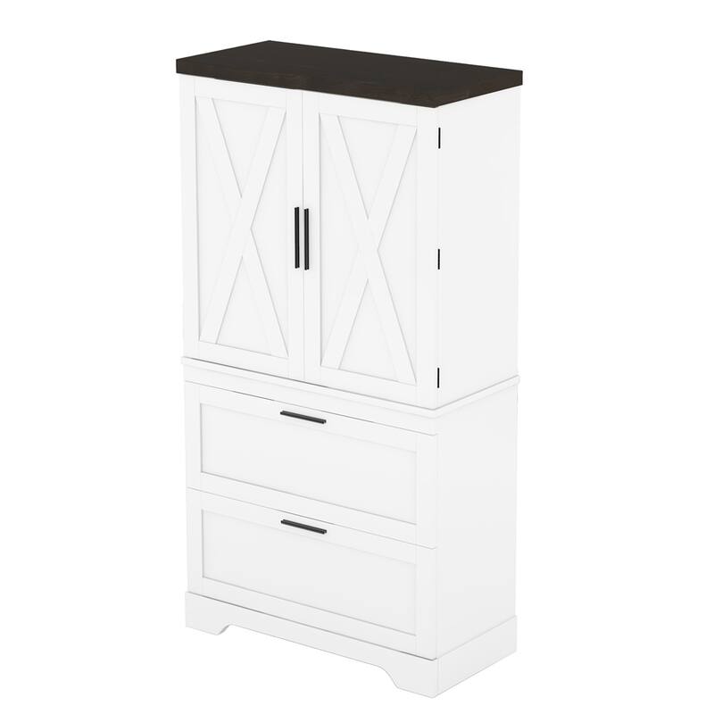 Wooden Cabinet with Sturdy Frame with Inside Door Storage Divider
