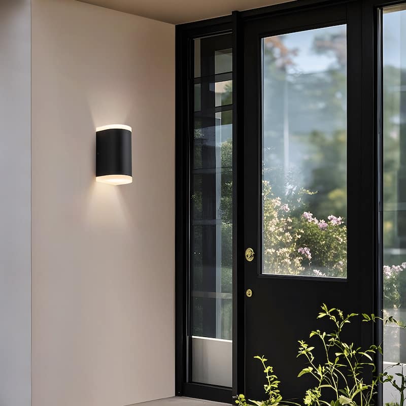 7.5'' LED Semi-Cylinder Outdoor Wall Sconce 2-Light - 7.5