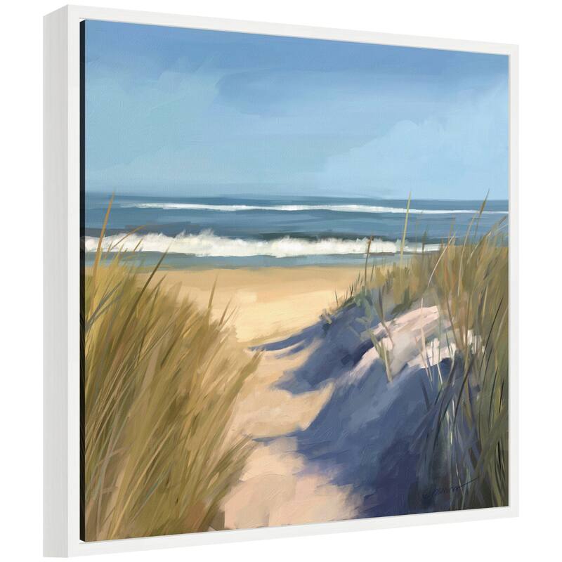 Kate and Laurel By The Sea by Mary Sparrow Framed Canvas Wall Art Print - 22 x 22