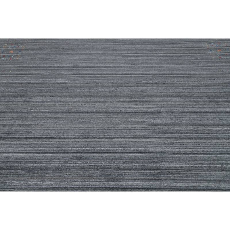 Hand Knotted Oriental 100% Wool Carpet Tribal Animal Pictorial Greys & Charcoal Gabbeh Area Rug - 10' 0'' X 8' 2''