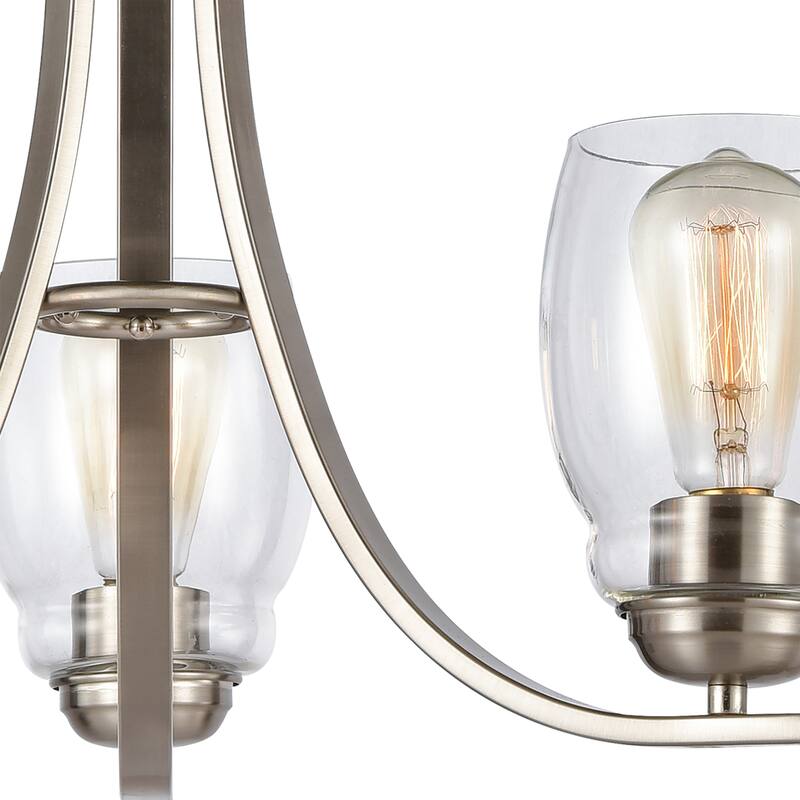 Calistoga 23-inch Wide 3-Light Chandelier in Brushed Nickel