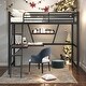 preview thumbnail 1 of 22, Twin Loft Bed with Desk and Shelf Black