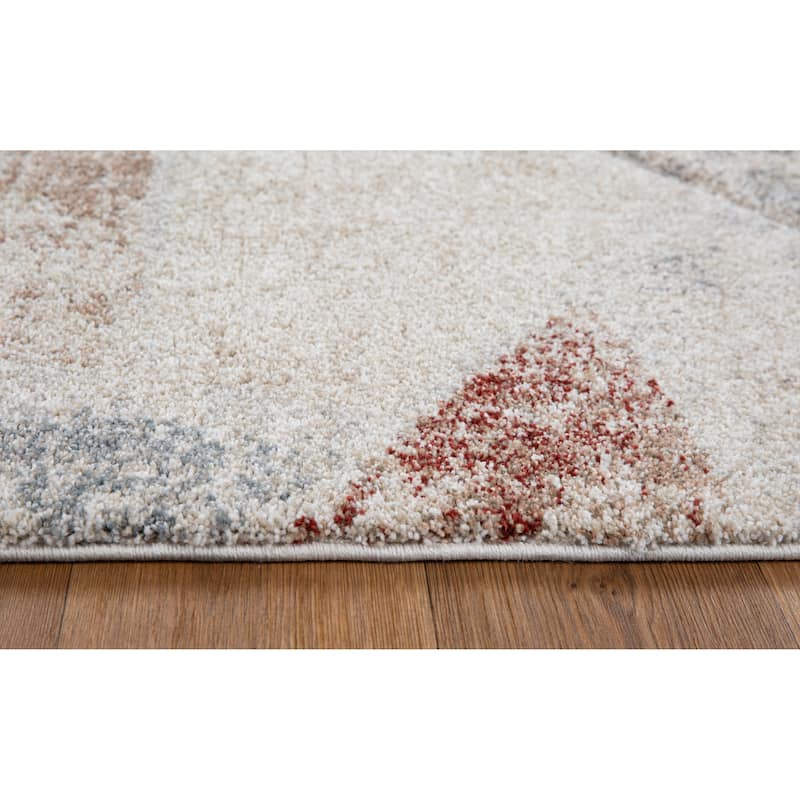 Vlora Collection Modern Abstract Geometric Triangle Multi-color Area Rug