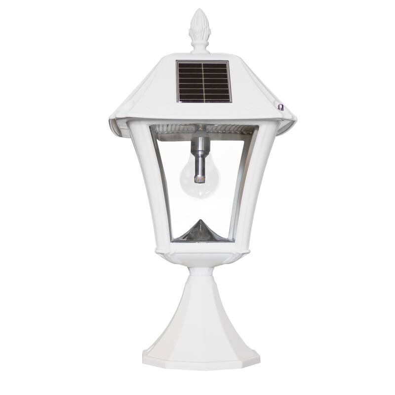 Baytown II Bulb Black Solar 3' Fitter Post Light with Pier and Wall - N/A