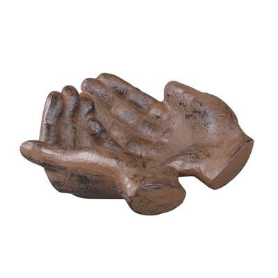 Cast Iron Hands Dish with Rust Finish