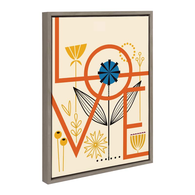 Kate and Laurel Sylvie Love Framed Canvas by Amber Leaders Designs