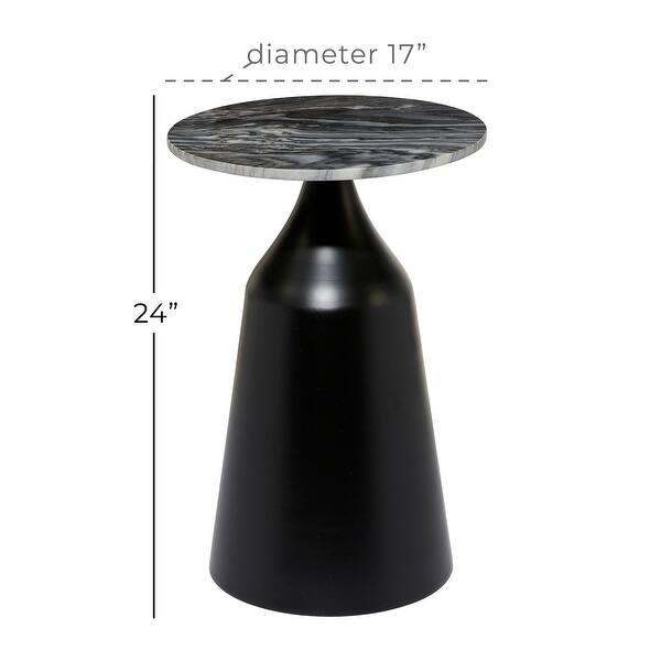 dimension image slide 0 of 2, Iron Contemporary Accent Table 24 x 17 x 17