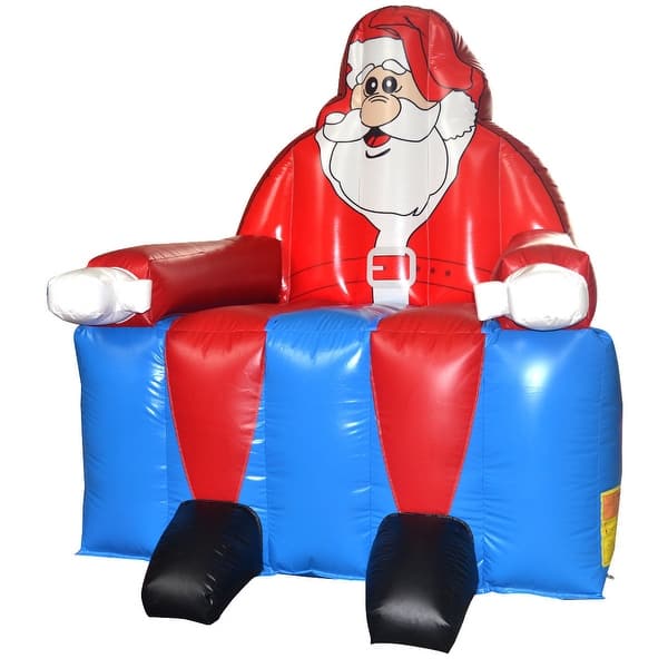 slide 2 of 7, Costway Inflatable Santa Claus Water Park Castle Jumper Christmas Kids