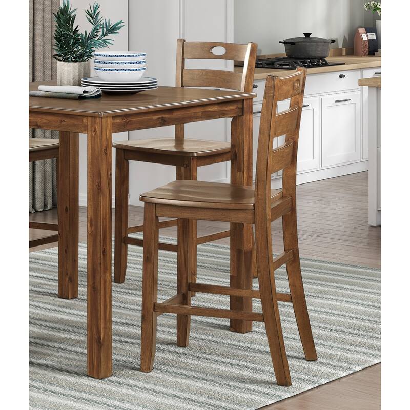Dining Set Table and 4 Side Chairs Set Wooden Kitchen Dining Furniture Transitional Style - Multi