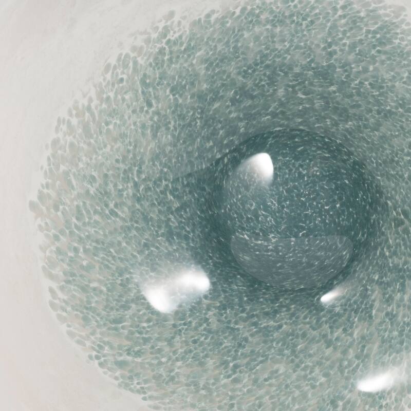 Decorative Speckled Wave Glass Bowl - Home Decor - 12", Blue & White - 12.0"